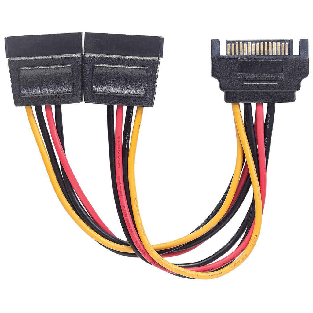 Adaptador de Energía SATA a 2x SATA, Manhattan 354554, 15cm