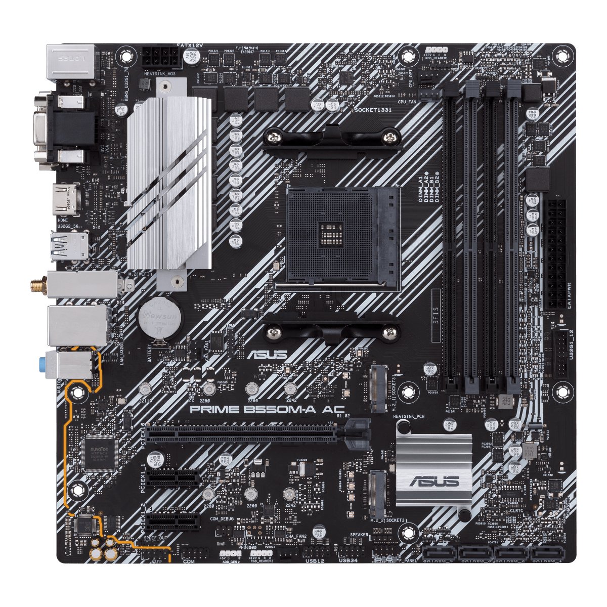 MotherBoard S-AM4 Micro-ATX ASUS PRIME B550M-A AC, 4 modulos DDR4, 1 M.2 PCIE 4 + 1 M.2 PCIE 3 + 4 SATA - imagen 5