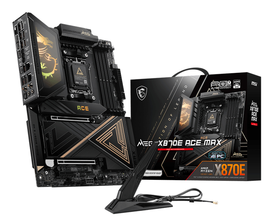 Motherboard AM5 ATX MSI MEG X870E ACE MAX, 256GB RAM DDR5 Max, 2 M.2 PCIe 5 + 3 M.2 PCIe 4, Wi-Fi 7 + BT 5.4 - imagen 1