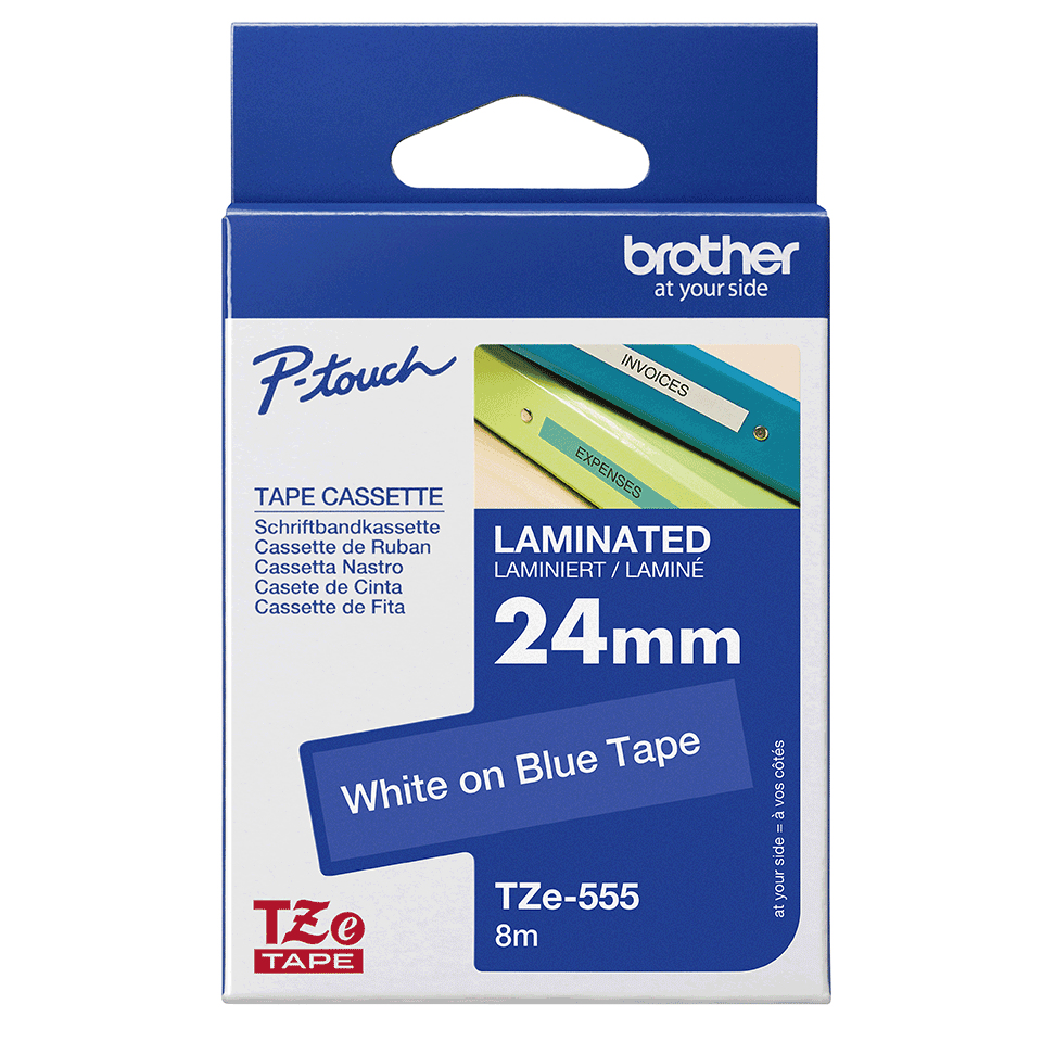 Cinta P-touch Brother TZE541, 18mm, Negro/Azul - imagen 3