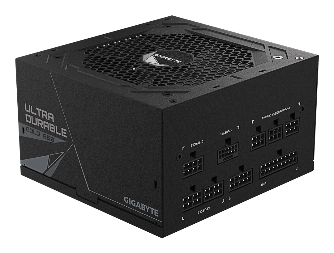 Fuente de Poder 850W 80+Gold Gigabyte UD850GM PG5 V2 . 1x 24pin, 2x 8pin CPU, 4x 8pin PCIE, 1x 12VHPWR, Color Negro - imagen 4