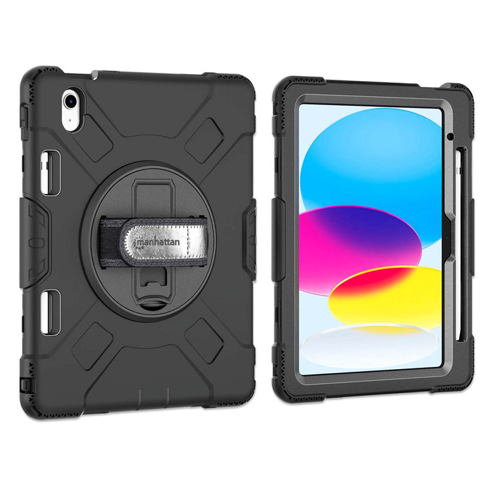 Funda rígida de uso rudo Manhattan 996518 para iPad de 10.9 pulgadas (10ª Gen), con soporte giratorio 360°. - imagen 4