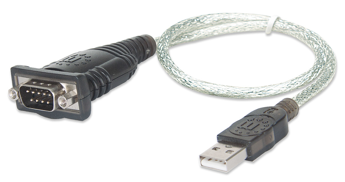 Convertidor USB a Serial RS232 Manhattan 205146, USB-A Macho a DB9 Macho, 45cm, Chip Prolific PL-2303 - imagen 1