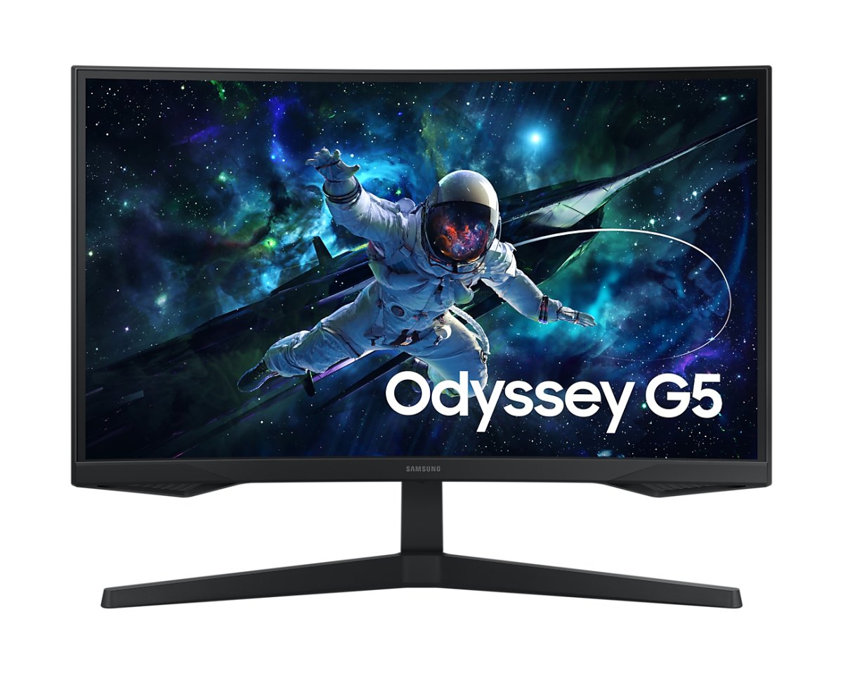Monitor Curvo 27" 2560x1440 165Hz 1ms, Samsung Odyssey G5, Panel VA, Freesync, 1 DisplayPort + 1 HDMI, VESA 75mm, Negro - imagen 1