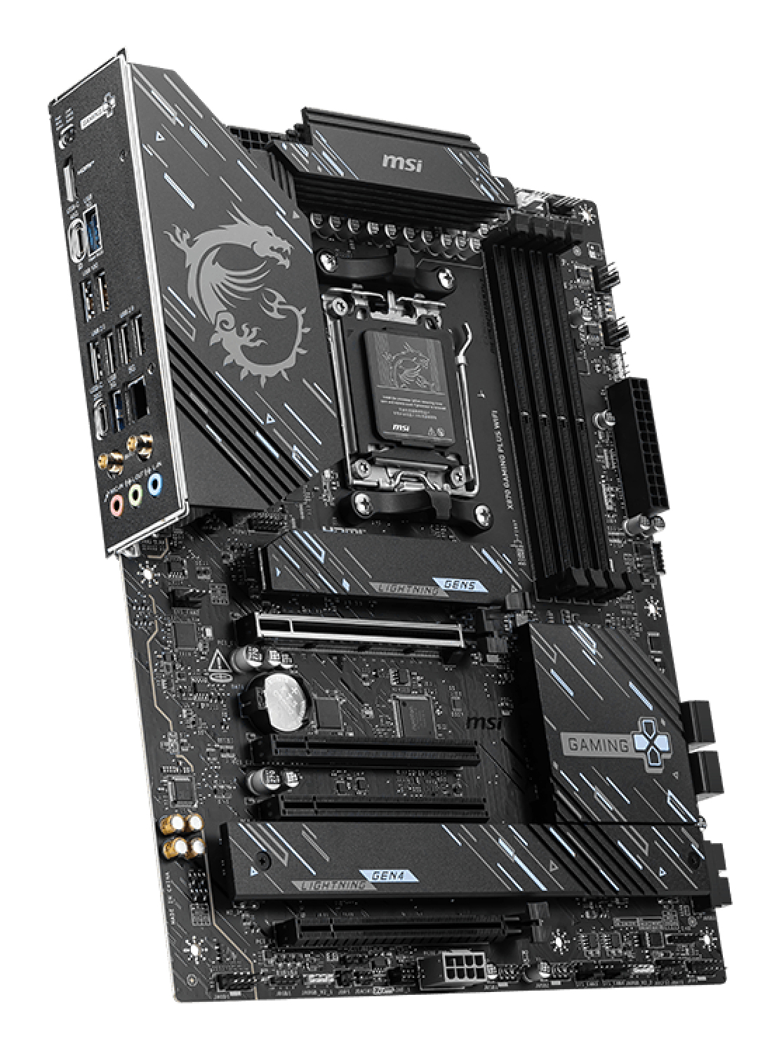 Motherboard AM5 ATX MSI X870 GAMING PLUS WIFI, 256GB RAM DDR5 Max, 1 M.2 PCIe 5 + 2 M.2 PCIe 4, Wi-Fi 7 + BT 5.4