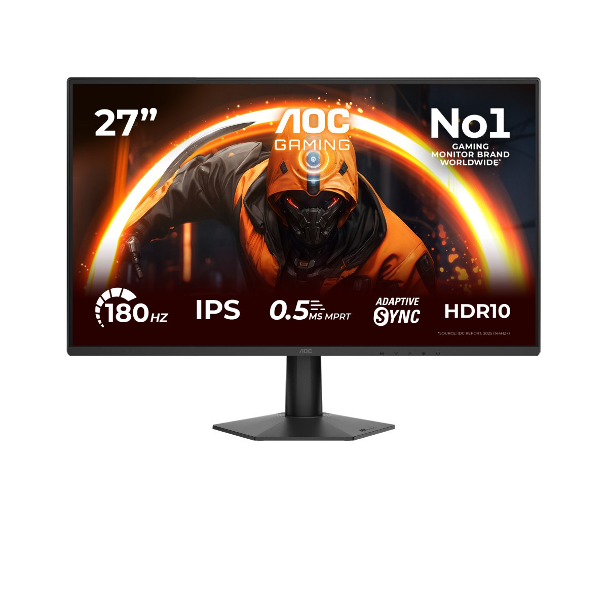 Monitor 27" 1920x1080 144Hz 0.5ms, AOC 27G50F, Panel IPS, G-Sync, 1 HDMI + 1 DisplayPort, VESA 100mm, Color Negro - imagen 1