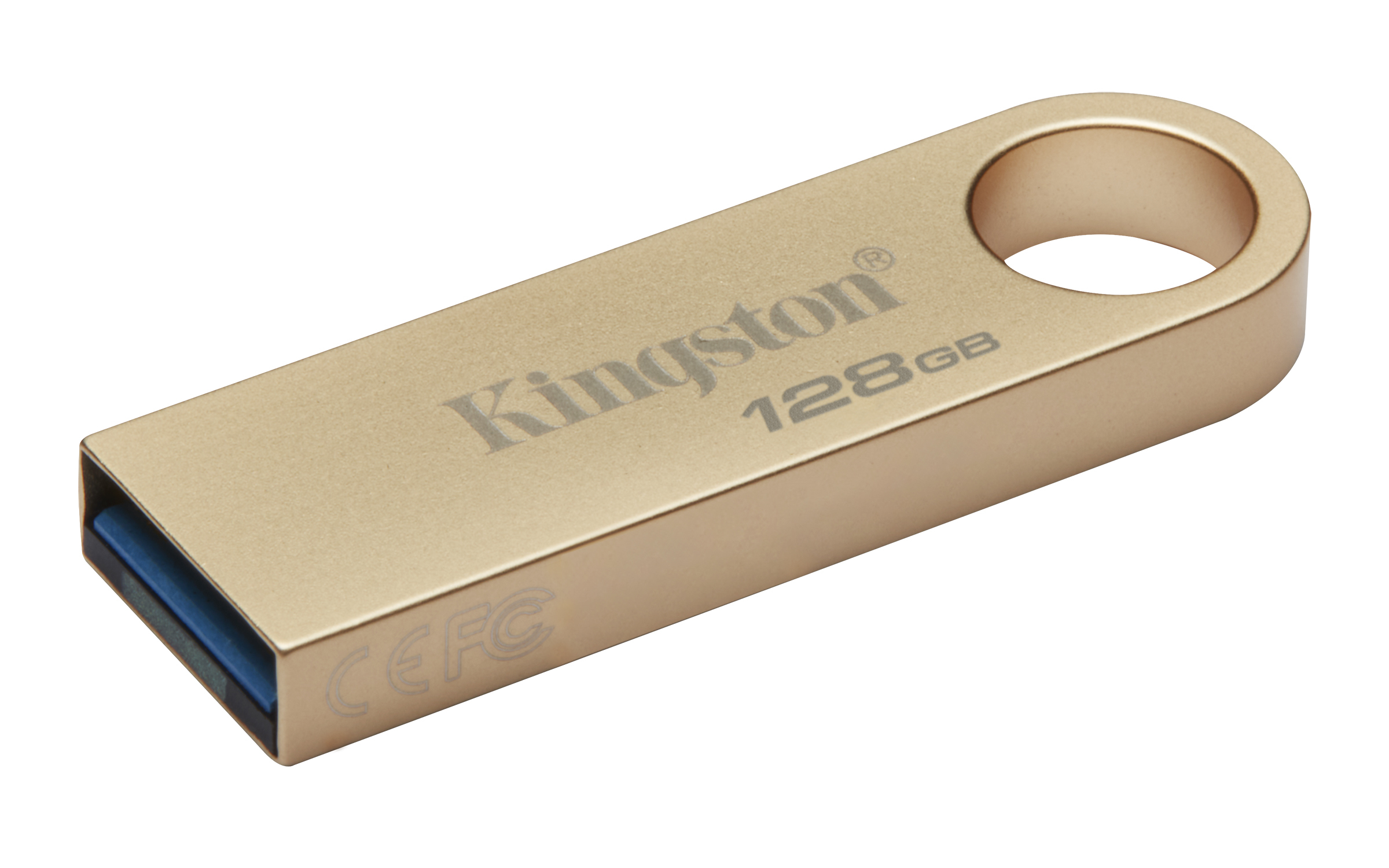 Memoria USB-A 128GB Kingston DataTraveler SE9 G3, USB 3.2 Gen 1, 220MB/s, Metálica, Color Dorado - imagen 3