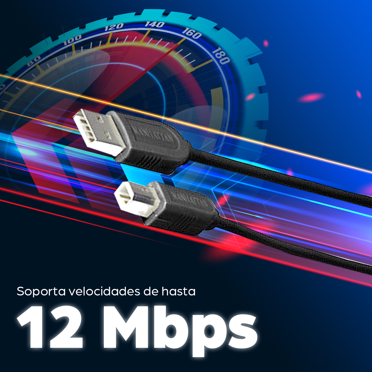 Cable USB-A a USB-B Macho a Macho 1.8m Manhattan 342650, 12Mbps, Color Negro - imagen 2