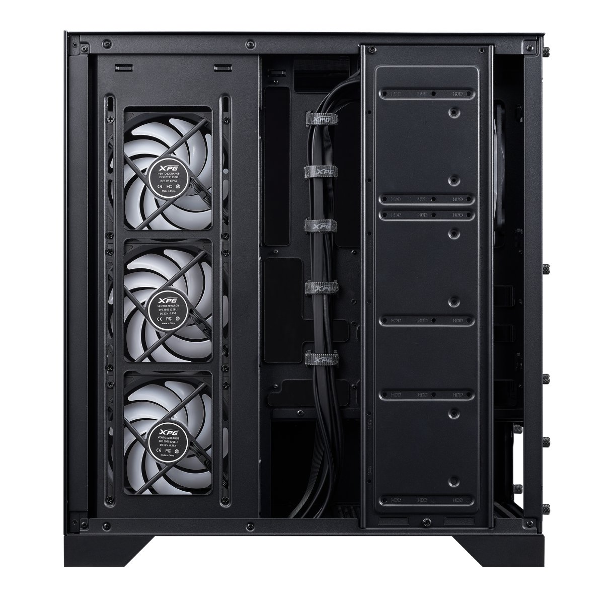 Gabinete ATX XPG INVADER X BTF, Incluye 5 Fans 120mm ARGB, Radiador 360mm Max, Color Negro - imagen 3