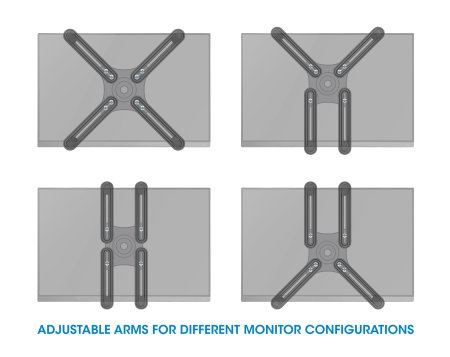 Kit de Montaje VESA para Monitor no VESA, Manhattan 461870, de 13" a 27", hasta 8kg, VESA 100x100 Max, Color Negro - imagen 5