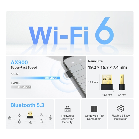 TP-Link AX900 Nano Wi-Fi 6 y BT 5.3 - imagen 4