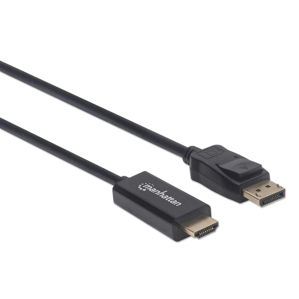 Cable Adaptador de Video 3m DisplayPort a HDMI Manhattan 153188, 1080p 60Hz, Chapado en Oro, Color Negro - imagen 2
