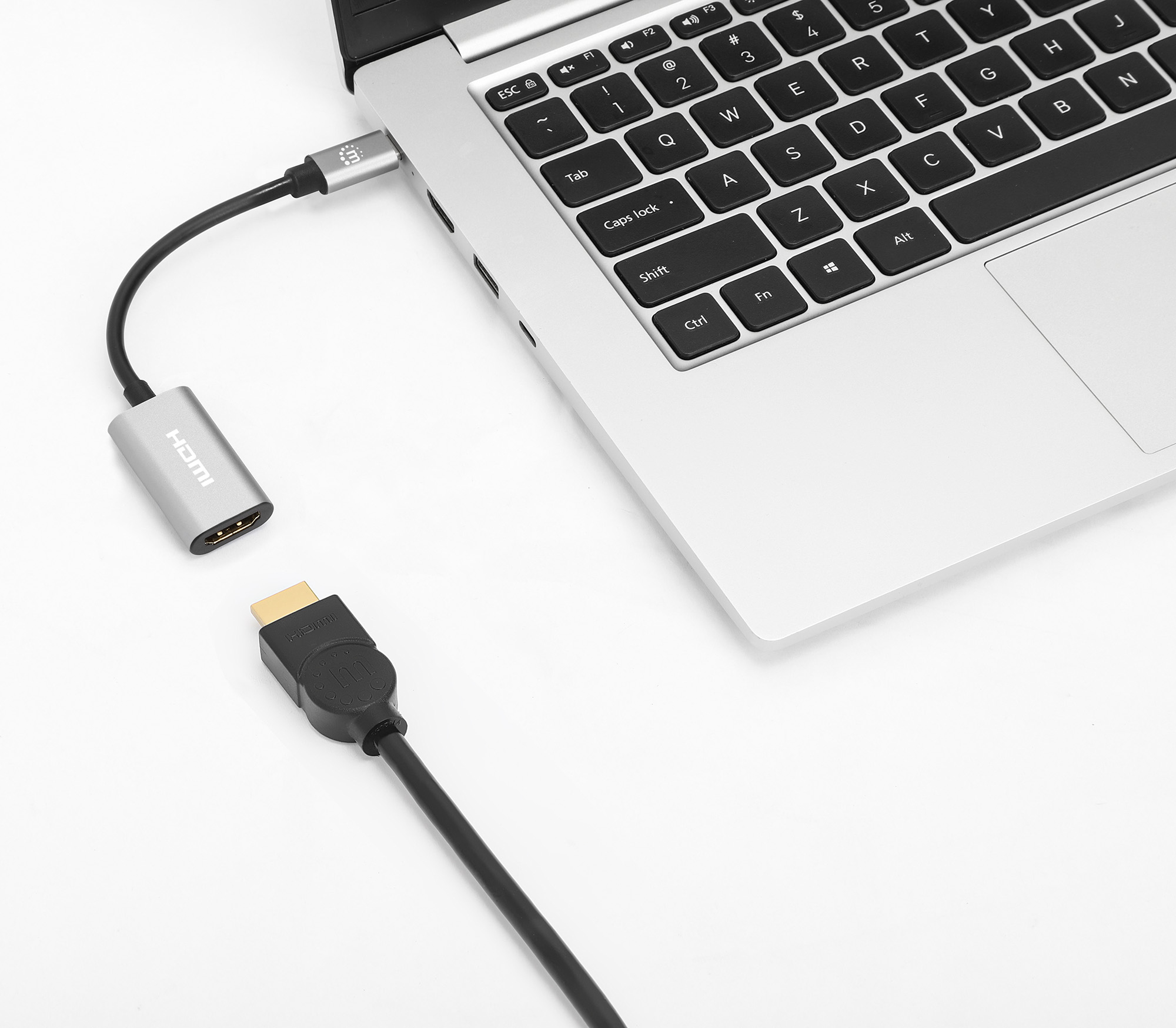 Convertidor de Video USB-C a HDMI Manhattan 153973, 4K 60Hz, Color Gris