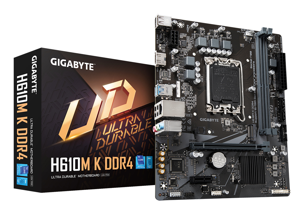 Motherboard LGA1700 Micro-ATX Gigabyte H610M K DDR4, 64GB RAM DDR4 Max, 1 M.2 PCIe 4
