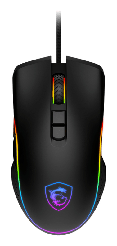 Mouse Alámbrico MSI Forge GM300, 7,200dpi, 7 Botones, RGB, Color Negro - imagen 1