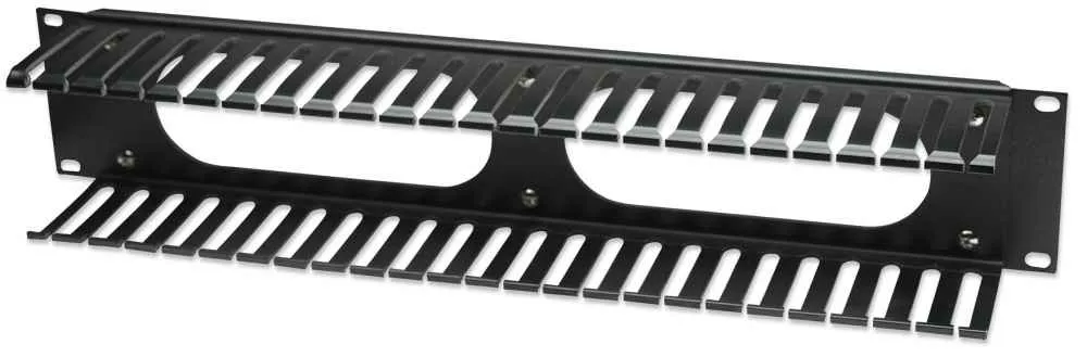 Organizador Horizontal de Cables con Tapa para Rack 19" 2U Intellinet 168458, Color Negro - imagen 3