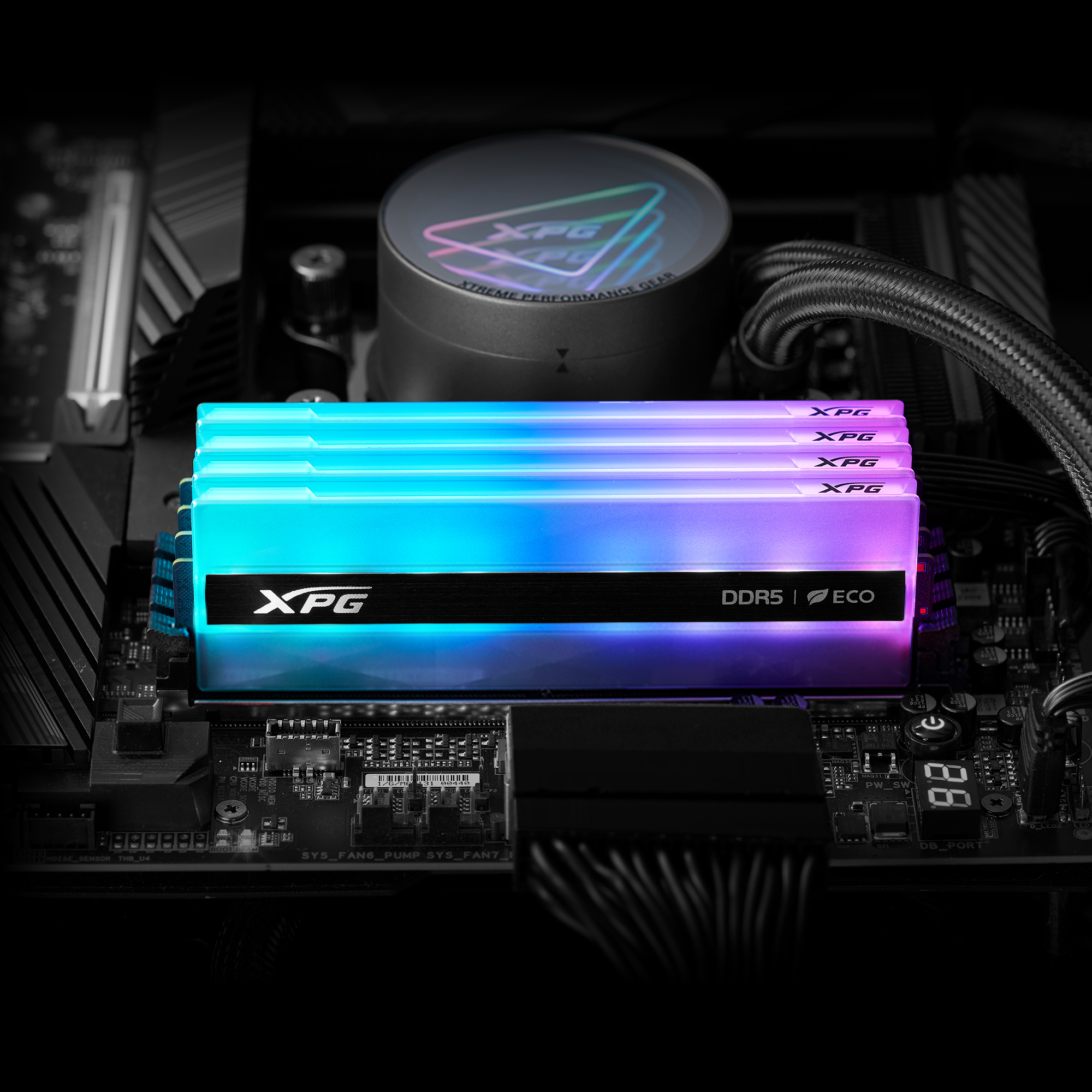 Memoria RAM DDR5 DIMM 16GB 6400MHz CL32, XPG LANCER NEON RGB, Color Negro. AX5U6400C3216G-CLANRSG