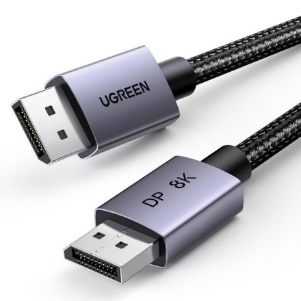 Cable de Video 3m DisplayPort a DisplayPort 1.4 Ugreen 25906, 8K 60Hz, 4K 240Hz, Nylon Trenzado, Color Negro - imagen 1