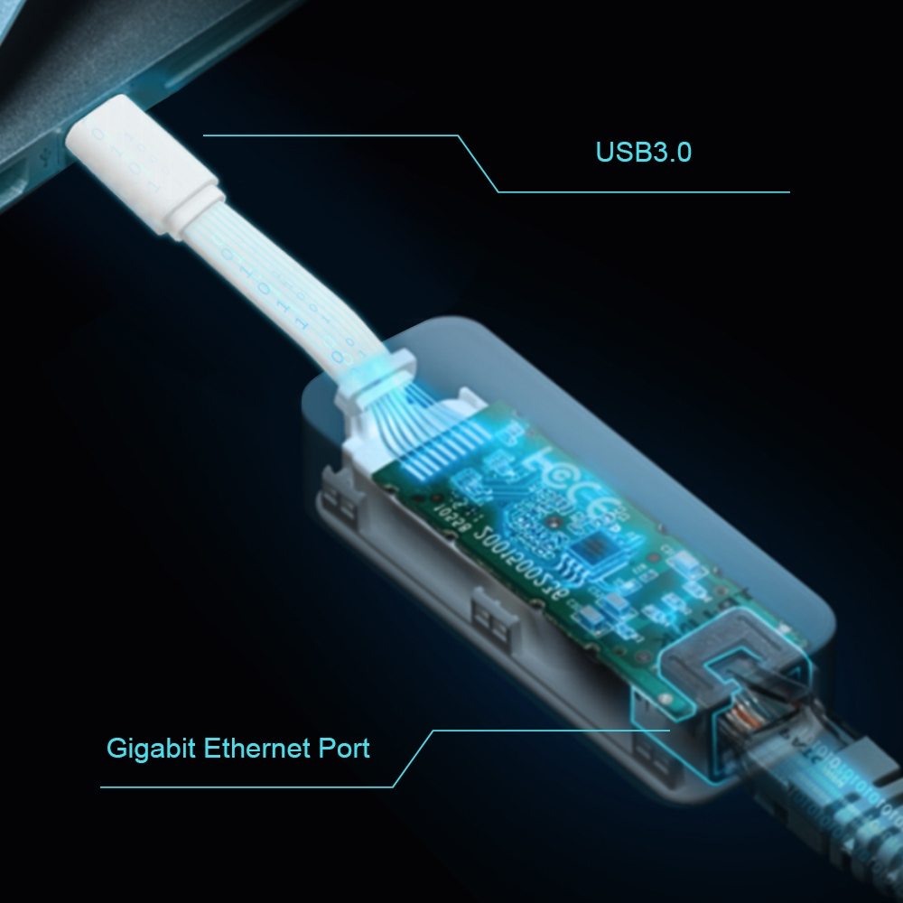 Adaptador Ethernet Gigabit de USB-C a RJ45 TP-Link UE300C, Plegable, Color Blanco - imagen 5