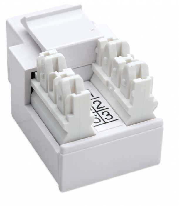 KeyStone Jack RJ11/RJ12 para Telefonía Intellinet 210843, Terminación 110 de Impacto, Color Blanco - imagen 5