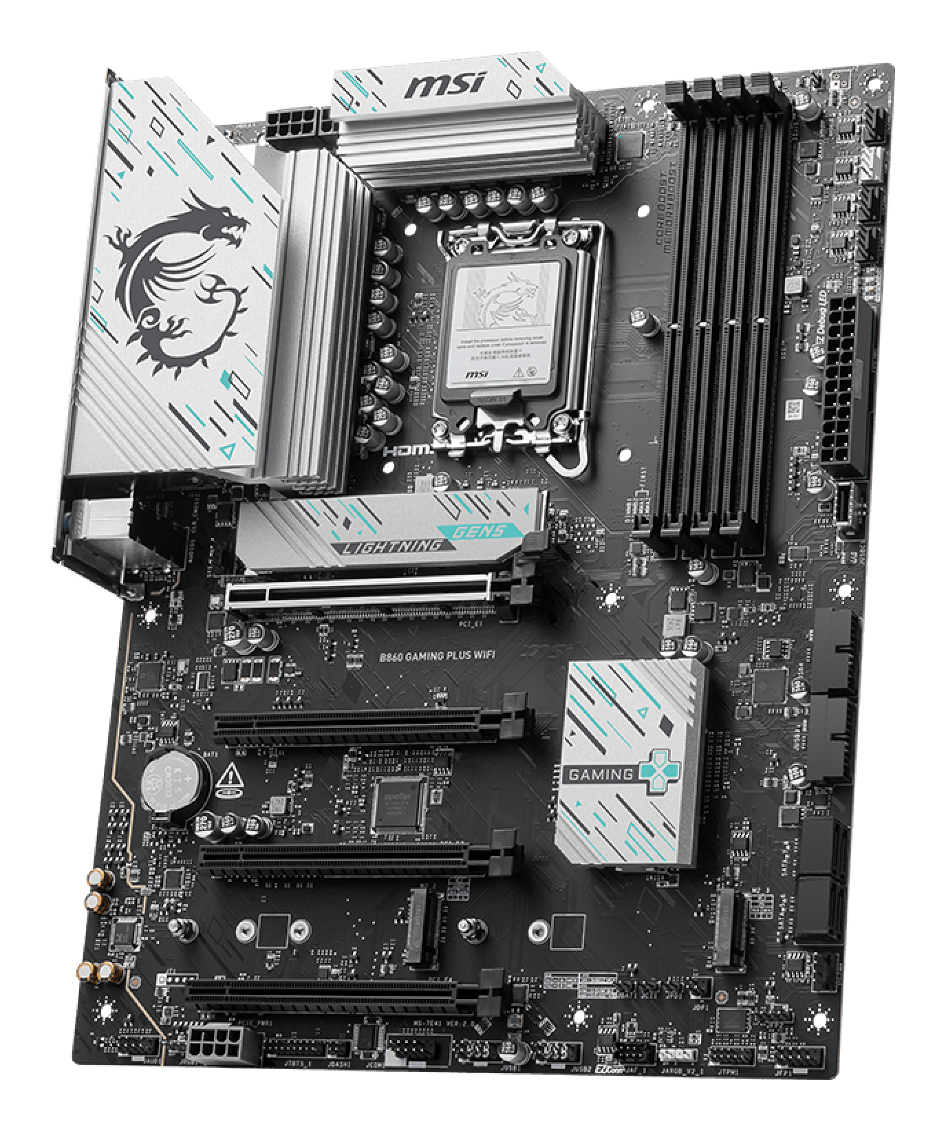 MotherBoard LGA1851 ATX MSI B860 GAMING PLUS WIFI, 256GB RAM DDR5 Max, 1 M.2 PCIE 5 + 2 M.2 PCIE 4, Wi-Fi 7 + BT 5.4