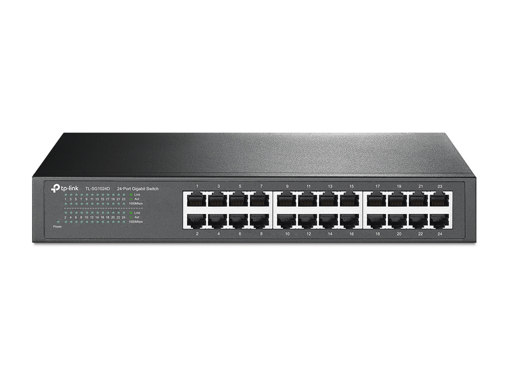 Switch 24 Puertos Gigabit p/Escritorio/Rack Tp-Link TL-SG1024D, Caja de Metal - imagen 1