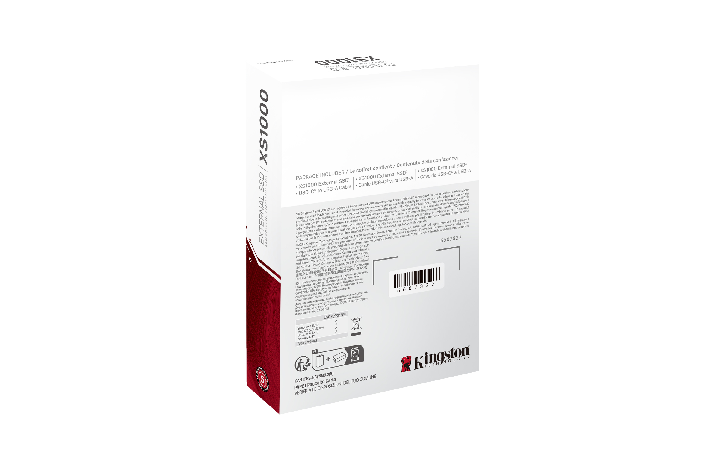 SSD Externo 1TB Kingston XS1000, Lectura 1050MB/s Escritura 1000MB/s, USB-A 3.2 Gen 2, Color Negro