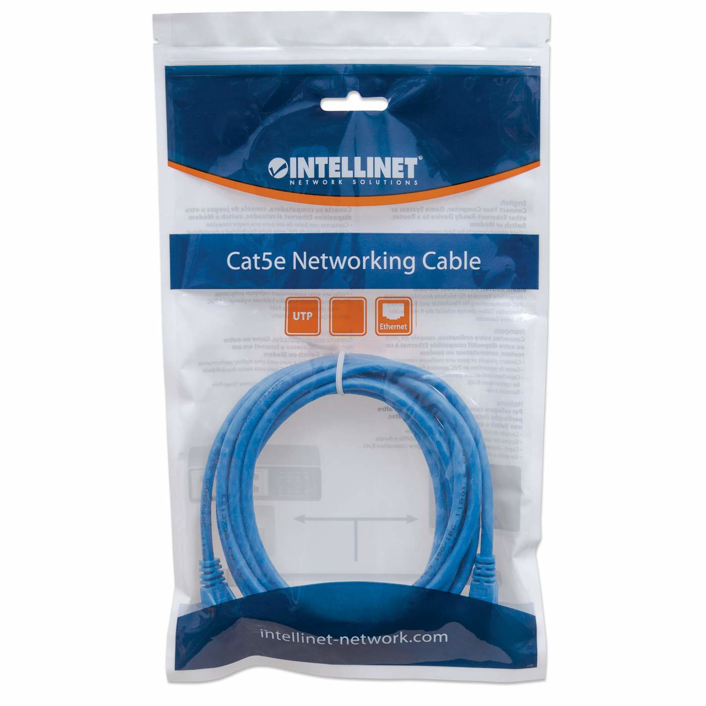 Patch Cord Cat6 50cm Intellinet 342568, Hasta 1000Mbps, Color Azul