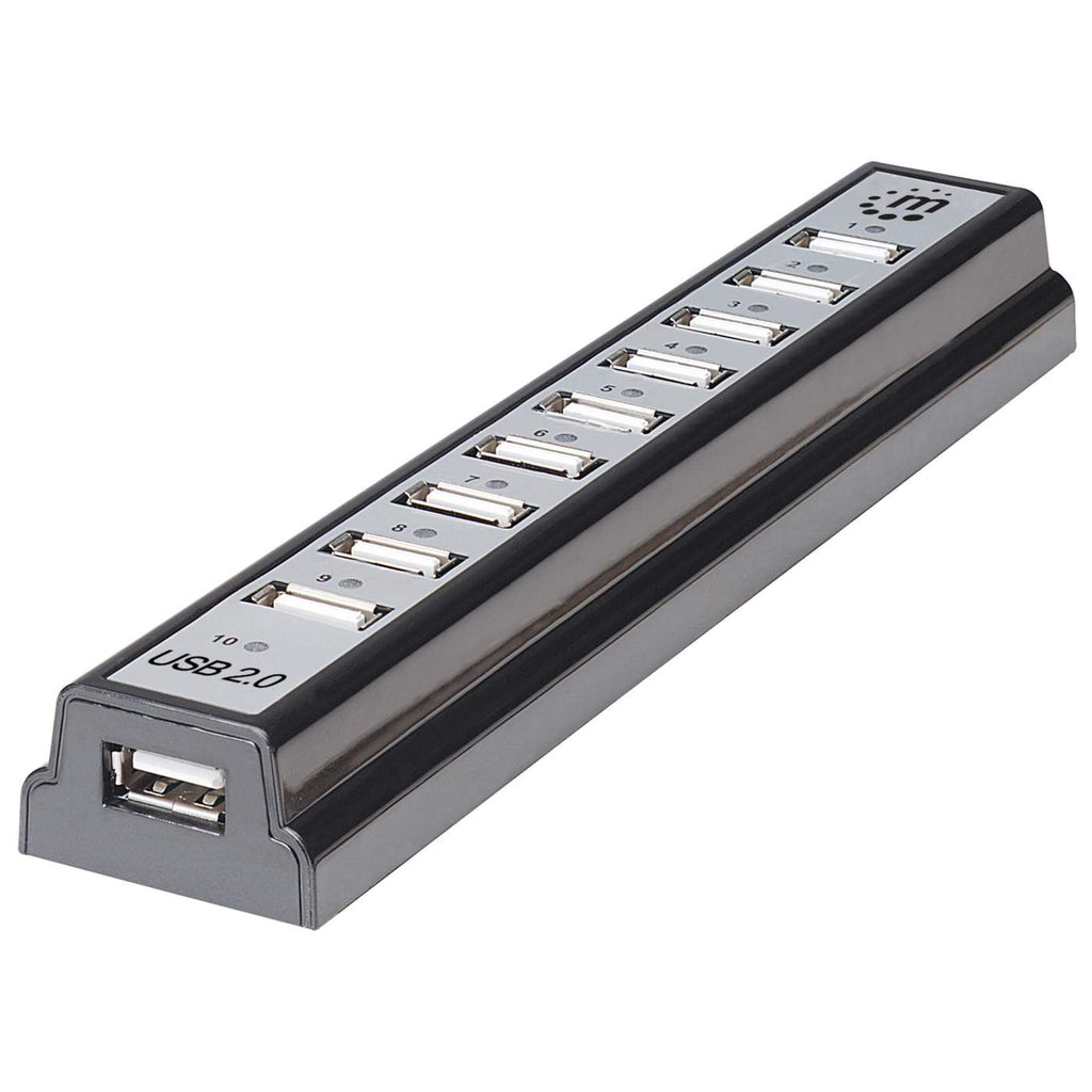 Hub USB-A 2.0 Manhattan 161572, 10x USB-A 2.0. Alimentación adicional
