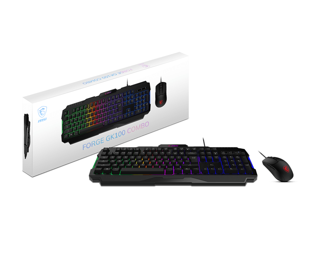 Kit teclado y mouse MSI Forge GK100 negro - imagen 5