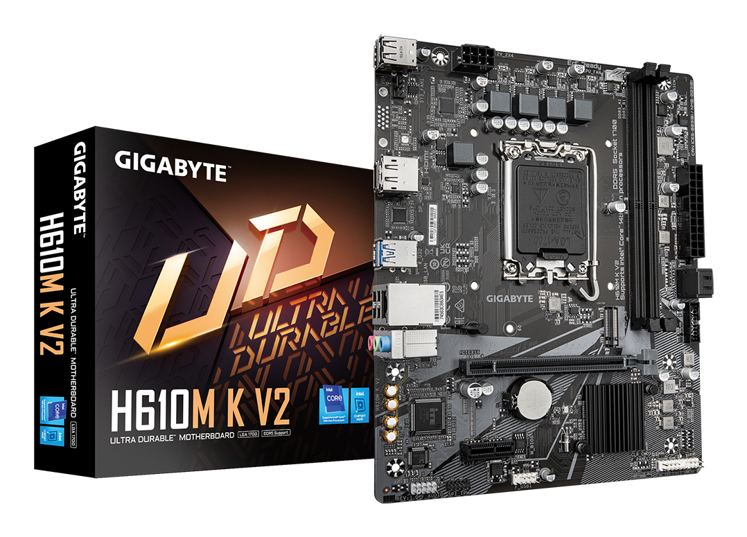 Motherboard LGA1700 Micro-ATX Gigabyte H610M K V2, 128GB RAM DDR5 Max, 1 M.2 PCIe 4