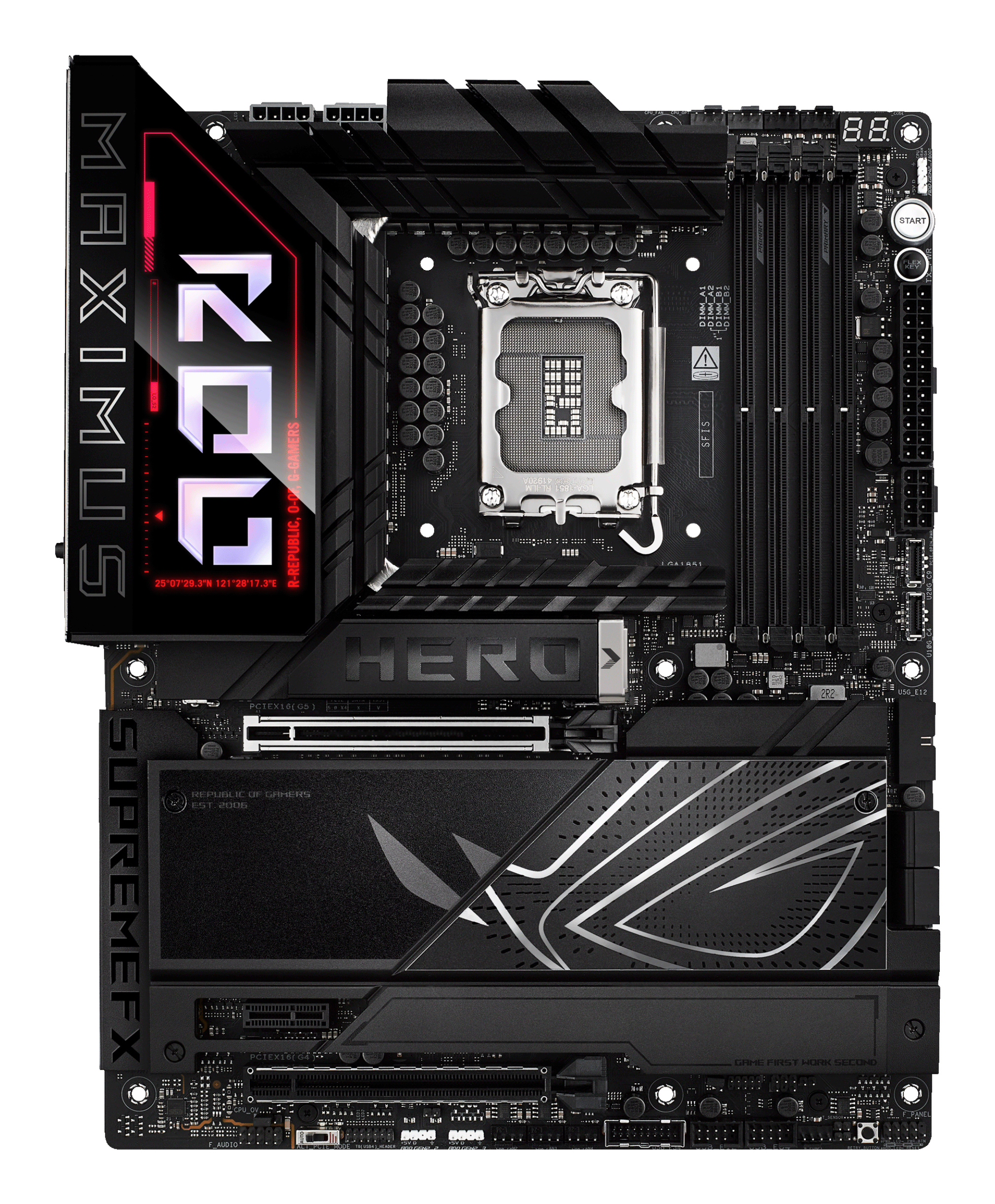 Motherboard LGA1851 ATX Asus ROG MAXIMUS Z890 HERO, 256GB RAM DDR5 Max, 3 M.2 PCIe 5 + 3 M.2 PCIe 4, Wi-Fi 7 + BT 5.4 - imagen 3