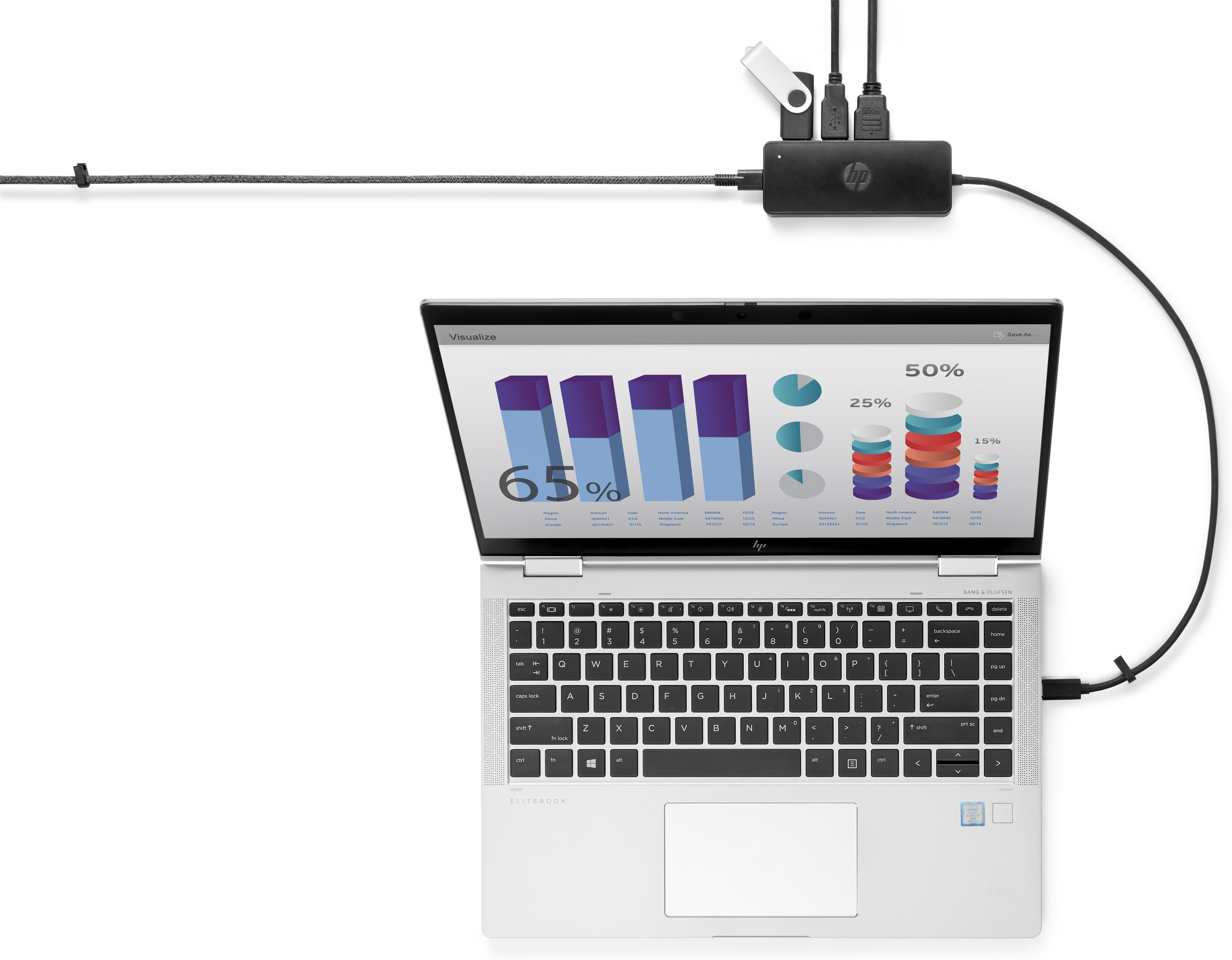 Hub USB-C HP Travel Hub G2, 2x USB-A 3.0, 1x HDMI, 1x VGA, 1x USB-C - imagen 4