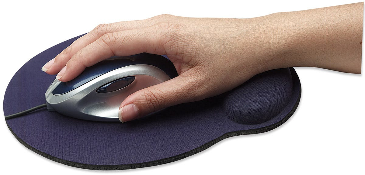 Mousepad con Reposamuñecas Manhattan 434386, Tela + Gel, 24cm x 20cm x 27mm, Impermeable, Color Azul - imagen 2