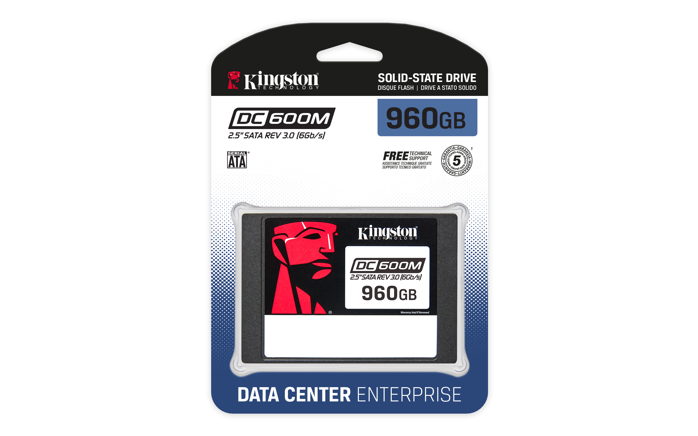 SSD 2.5" SATA 960GB Kingston DC600M, Lectura 560MB/s Escritura 530MB/s. SEDC600M/960G