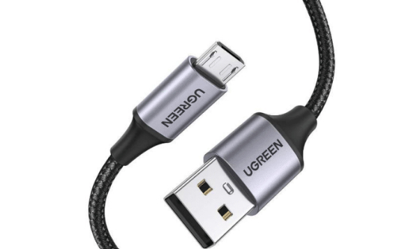Cable USB-A a Micro-USB 2m Ugreen 60148, 2.4A, 480Mbps, Nylon Trenzado, Color Negro - imagen 1