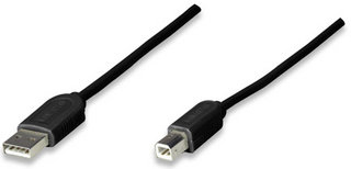 Cable USB-A a USB-B Macho a Macho 1.8m Manhattan 342650, 12Mbps, Color Negro - imagen 1