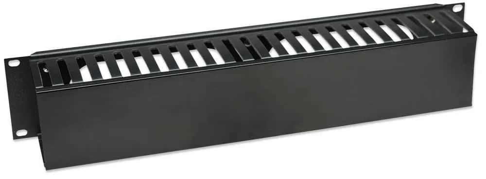 Organizador Horizontal de Cables con Tapa para Rack 19" 2U Intellinet 168458, Color Negro - imagen 2