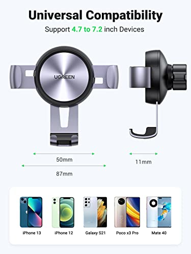 Soporte de Celular para Automóvil en Rendija de Ventilación Ugreen 50564, Compatibilidad con dispositivos de 4'' a 7''