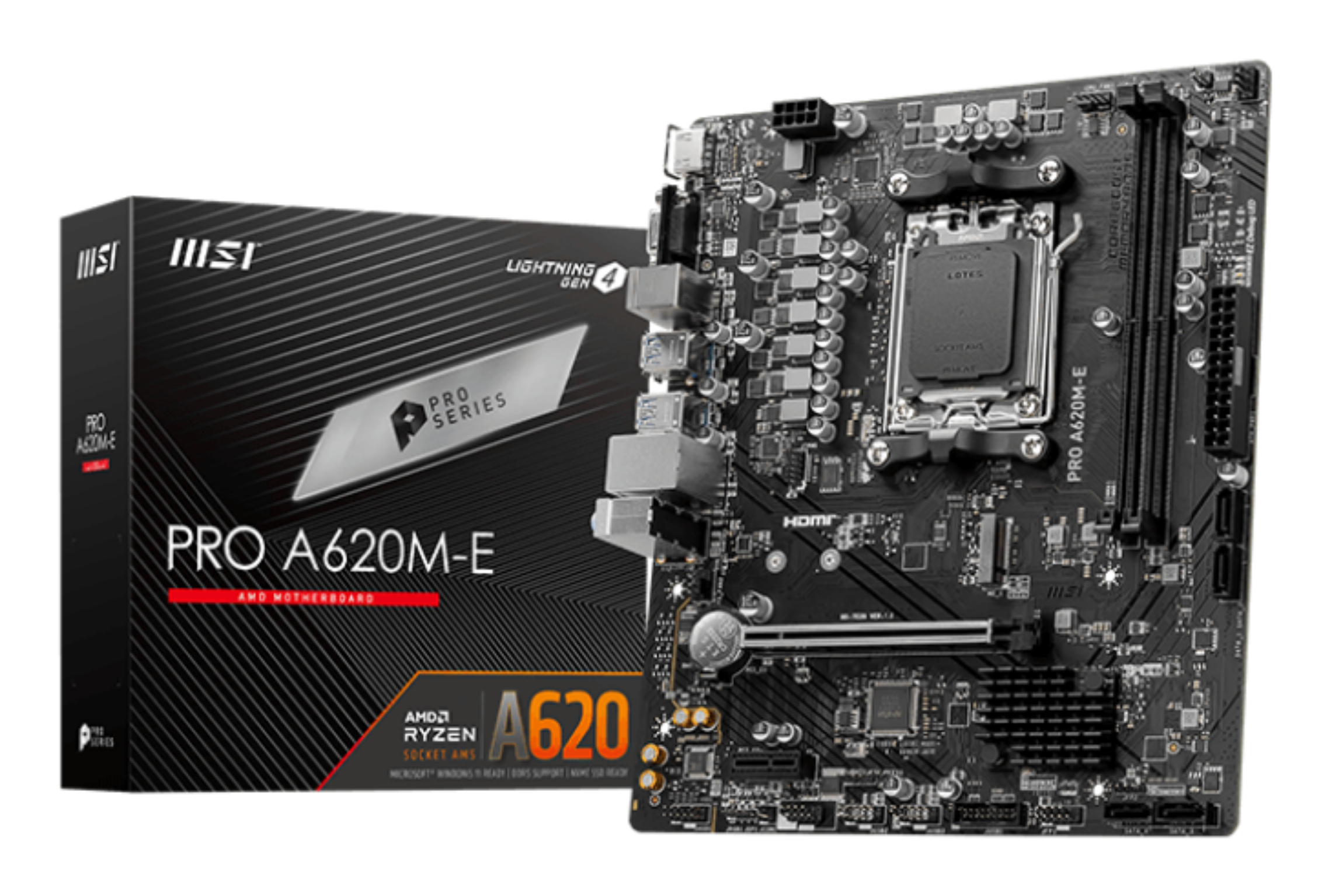 Motherboard AM5 Micro-ATX MSI PRO A620M-E, 128GB RAM DDR5 Max, 1 M.2 PCIe 4 - imagen 1
