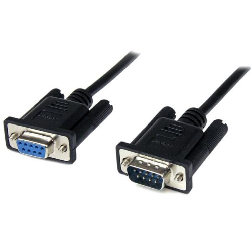 Cable 2m Serial DB9 a DB9 Macho - Hembra, Startech SCNM9FM2MBK, Color Negro