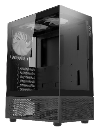 Gabinete Micro-ATX XPG Invader X Mini, Cristal Templado, Incluye 5 Fans ARGB, Sin Fuente, Color Negro