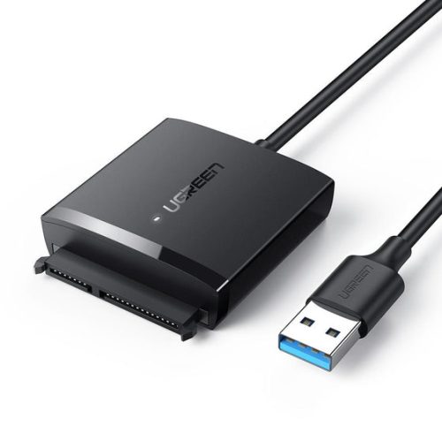 Adaptador USB-A a SATA III Ugreen 60561, Hasta 12TB, USB 3.0, Para SSD 2.5 y HDD 2.5"/3.5", Cable de 50cm