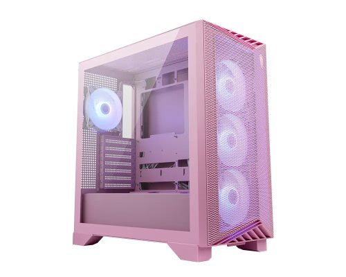 Gabinete E-ATX MSI MPG GUNGNIR 212R PZ, Incluye 4 Fans 120mm ARGB, Radiador 360mm Max, Color Rosa