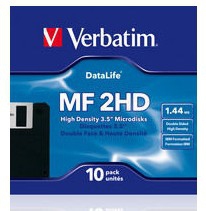 Disquete Verbatim DataLife - 1.44MB 3.5 PC formateado paquete de 10 - 8741