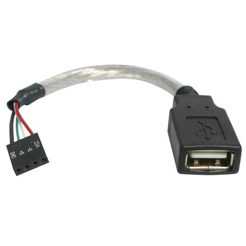 Cable de 15cm Adaptador Extensor USB 2.0 a IDC 4 pines - Conector a Placa Madre - Hembra a Hembra USBMBADAPT