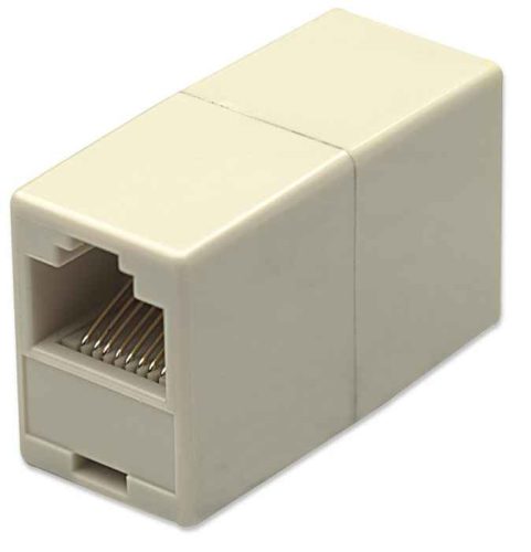 Cople RJ45 Cat5e Intellinet 504225, Hembra-Hembra, UTP, 8 Pines Cableados, Color Marfil