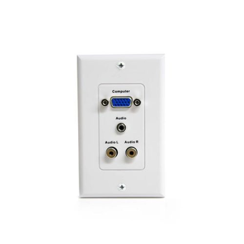 Tapa para Caja de Pared Startech VGAPLATERCA, Incluye conector VGA + 2x RCA + 1x 3.5mm, Color blanco