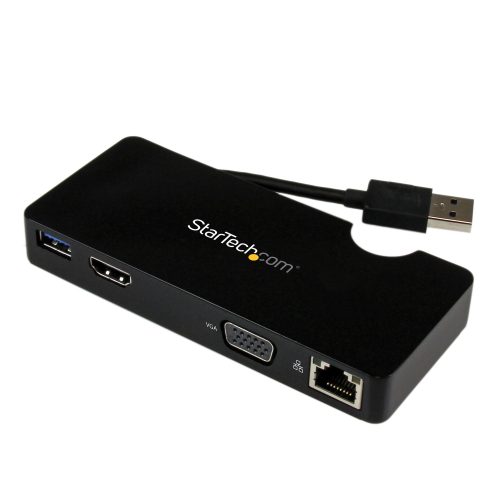 Docking Station USB-A 3.0 Startech USB3SMDOCKHV, 1xUSB-A 3.0, 1xHDMI QWXGA, 1xVGA, 1xRJ45 Gigabit