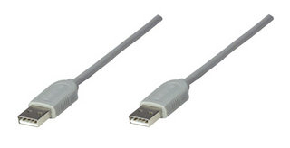 Cable USB-A 2.0 Macho a USB-A 2.0 Macho 1.8m Manhattan 317887, Cubierta de Plastico, Color Gris